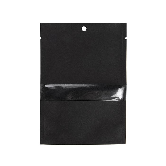 Kraft Bags Black Eco-fiendly 102x152 mm Sealable With Window - 100 pieces