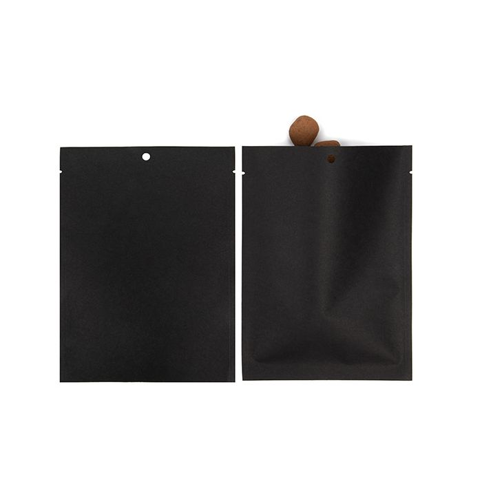 Kraft Bags Black Eco-fiendly 127x178 mm Sealable - 100 pieces