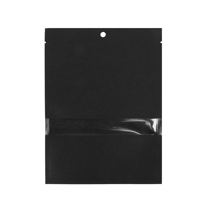 Kraft Bags Black Eco-fiendly 127x178 mm Sealable With Window - 100 pieces