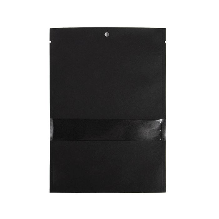 Kraft Bags Black Eco-fiendly 152x229 mm Sealable With Window - 100 pieces