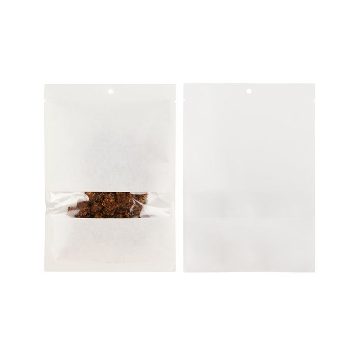 Kraft Bags White Eco-fiendly 152x229 mm Sealable With Window - 100 pieces