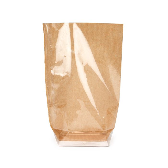Kraft Block Bottom Bags w/ Paper Insert 127 x76 x305 mm - 100 Pieces