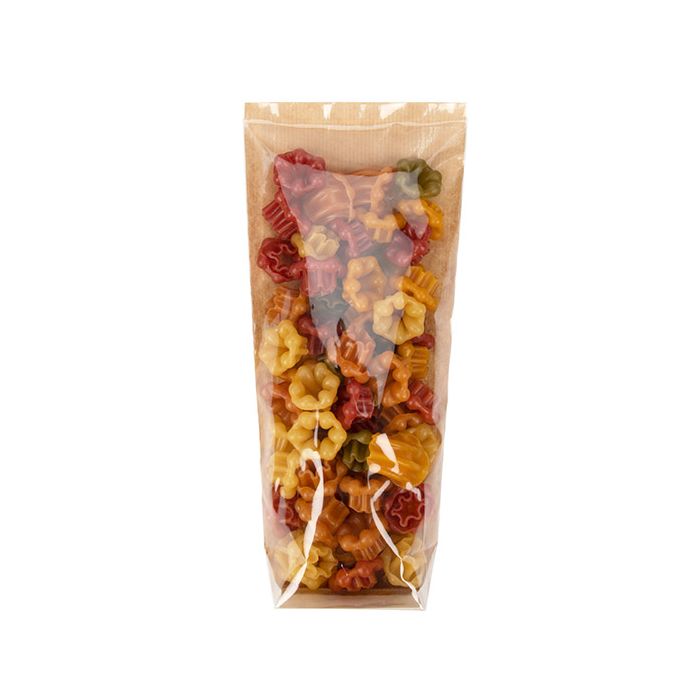 Kraft Block Bottom Bags w/ Paper Insert 70x51x254 mm - 100 Pieces