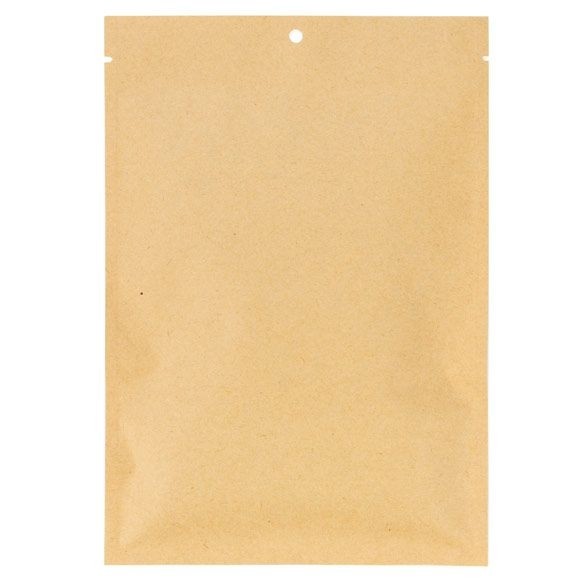 Eco flat kraft Paper Bags with bioplastic inside 85x105mm - 100 pcs