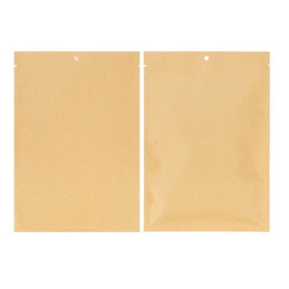 Eco flat kraft Paper Bags with bioplastic inside 85x105mm - 100 pcs