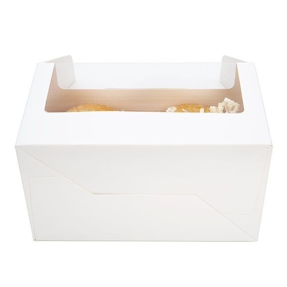 White Paper Handle Box 178x102x102 mm w/ Window - 25 Pieces