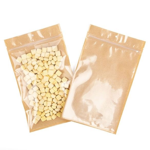 Kraft Barrier Bags with clear front 152 x 235 mm w/Tear Notches