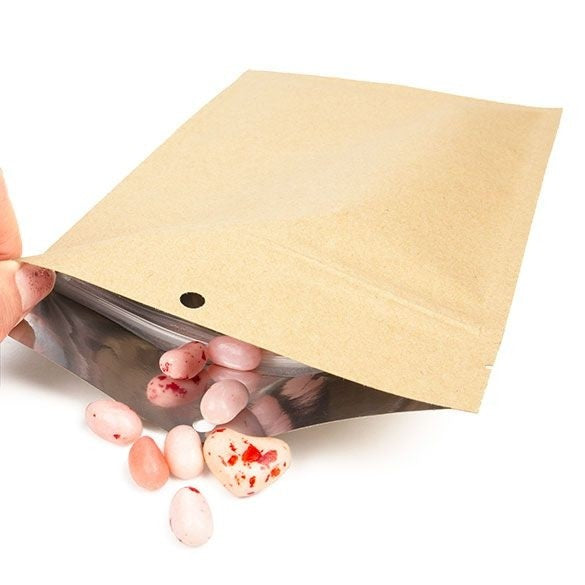 Grip Seal Bags Kraft/Plastic 127x208mm - 100 pcs