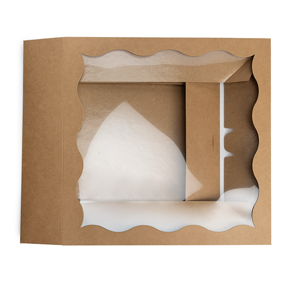 Kraft Paper Scalloped Window Box 30,5x6,4x30,5cm - 25 pcs