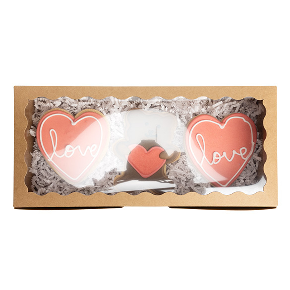 Kraft Paper Scalloped Window Box 30x6,5x14cm - 25 pcs