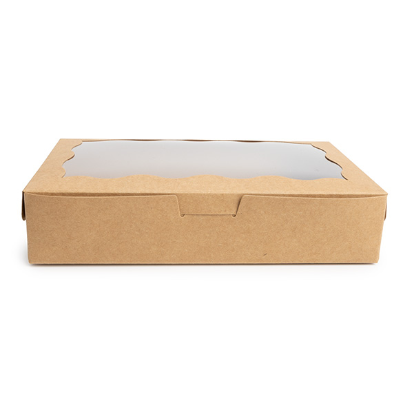 Kraft Paper Scalloped Window Box 17,8x3,8x11cm - 25 pcs