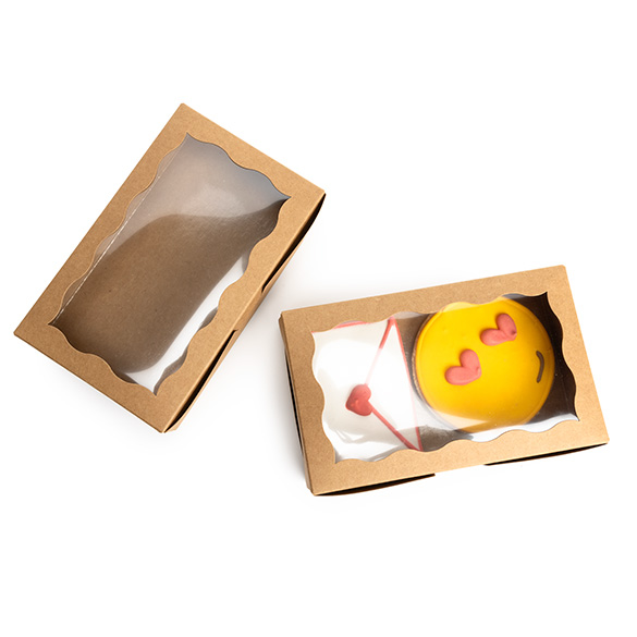 Kraft Paper Scalloped Window Box 17,8x3,8x11cm - 25 pcs