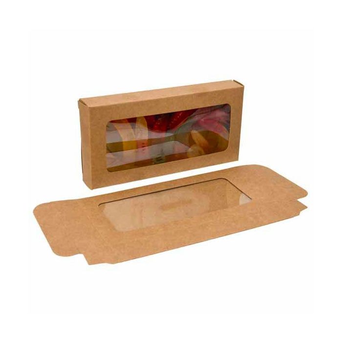 Kraft Gift Boxes with Window 70x21x138mm