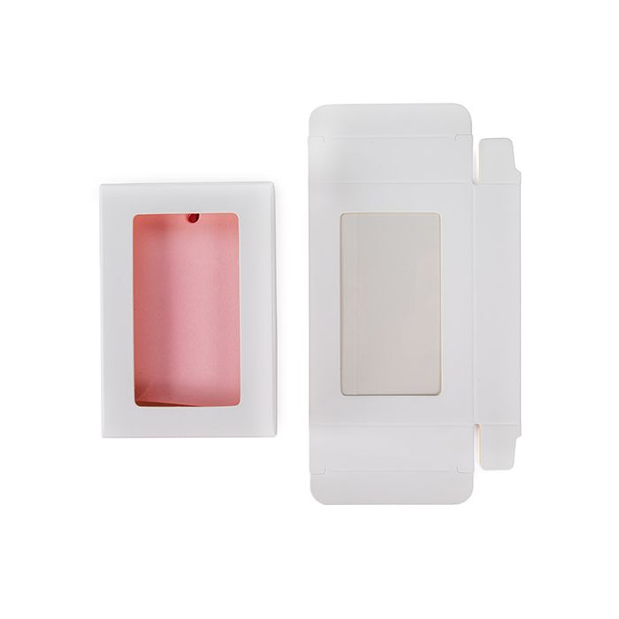 White Gift Boxes Window Box w/ attached window 70x21x103 mm - 25 pieces