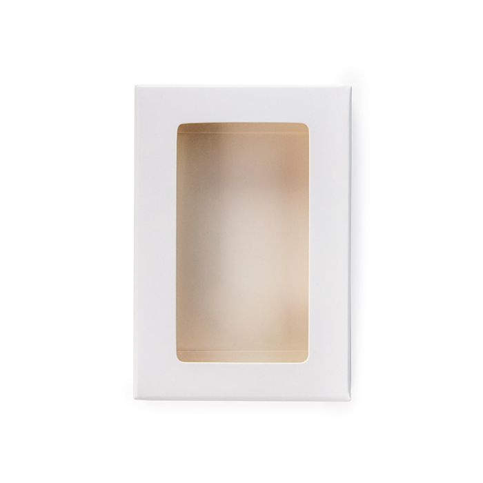 White Gift Boxes Window Box w/ attached window 70x21x103 mm - 25 pieces