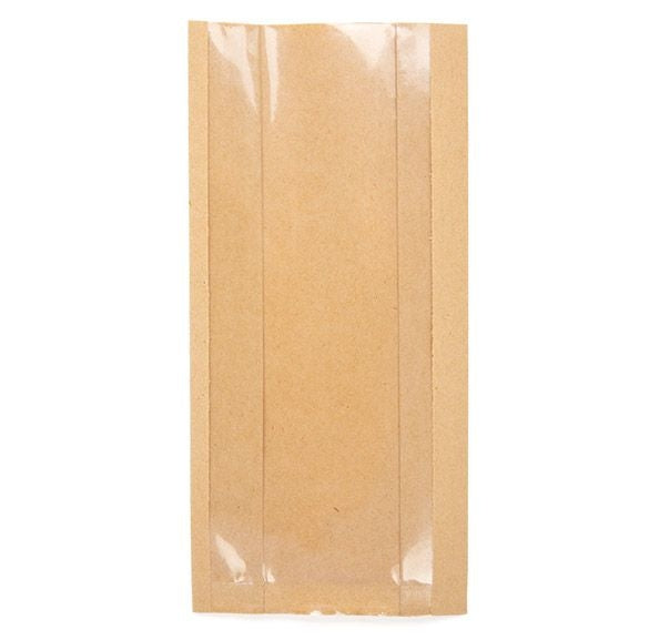Kraft Bags 102x54x203mm with side gusset - 100 pieces