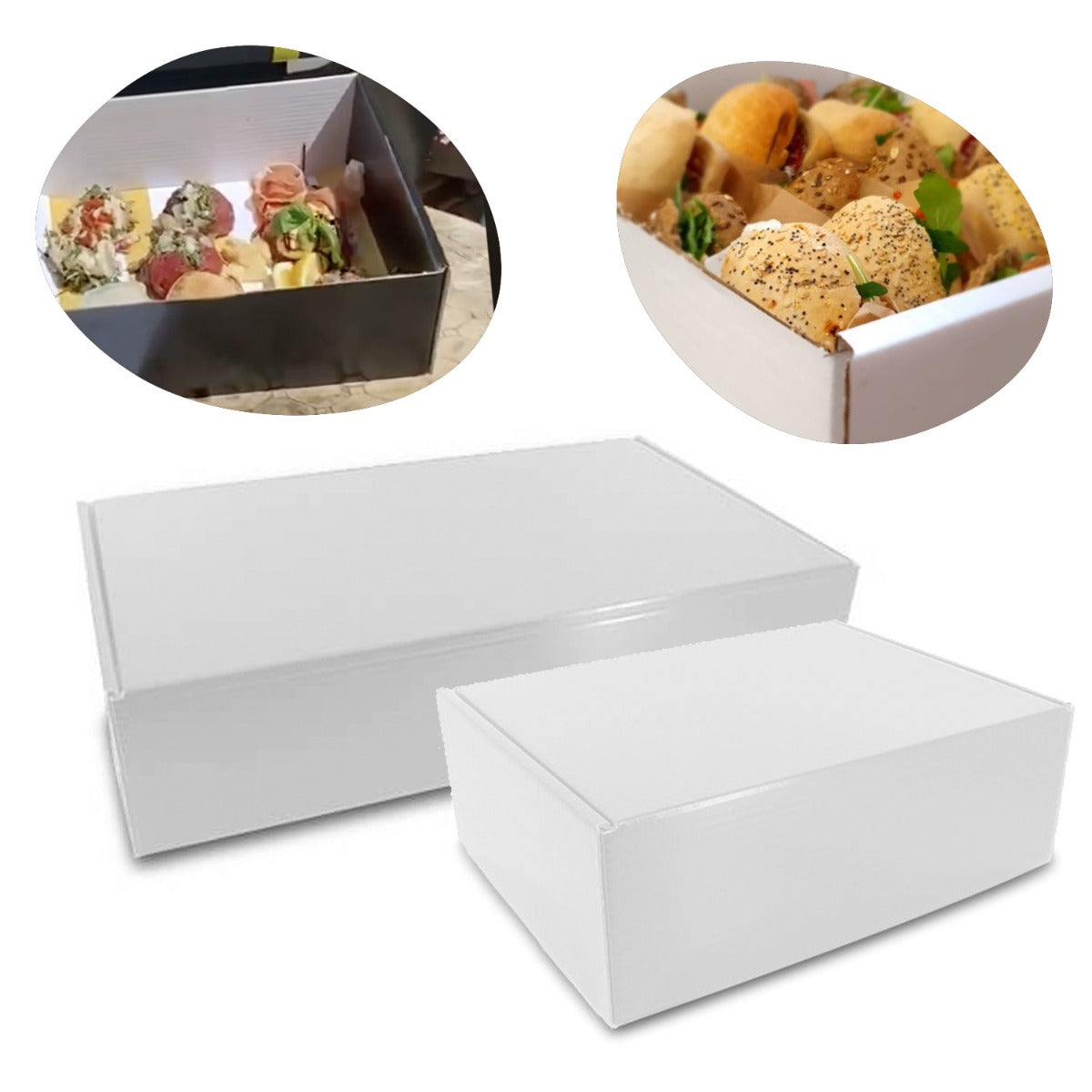 Food boxes 61x37x14cm White - 25 pcs