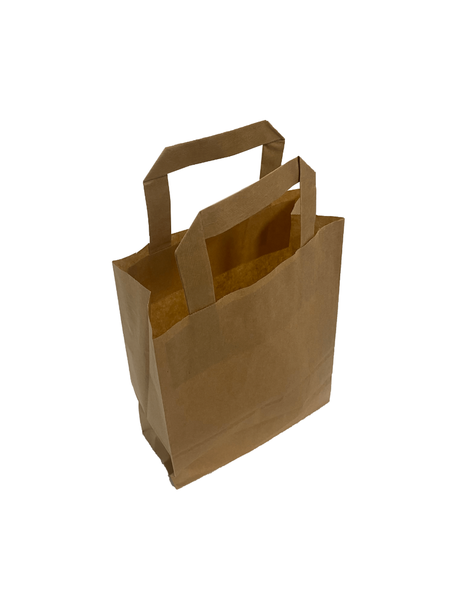 Eco Paper Shopping Bags Brown 180+80x220mm - 50 pcs