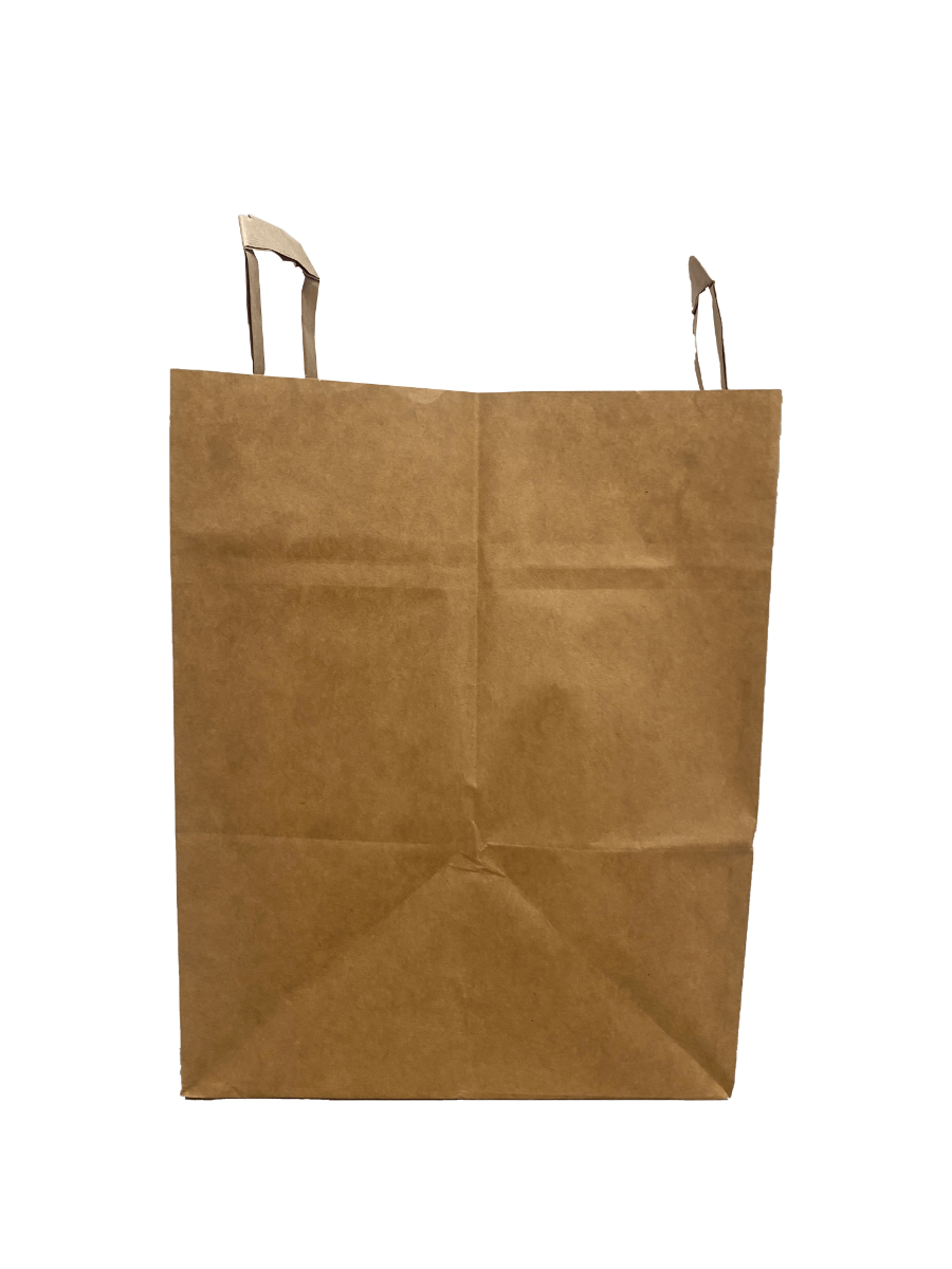 Eco Paper Shopping Bags Brown 320+120x410mm - 50 pcs