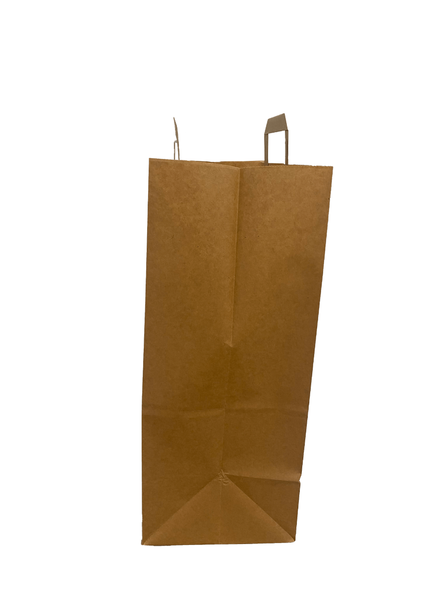 Eco Paper Shopping Bags Brown 320+170x410mm - 50 pcs