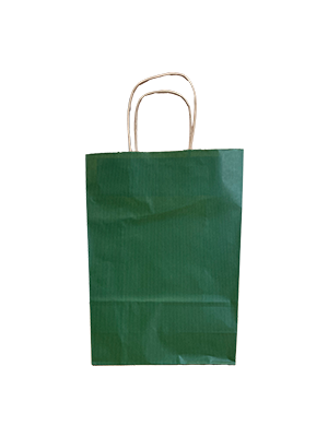 Paper Carry Bags Dk Green 220+100x310mm - 50 pcs