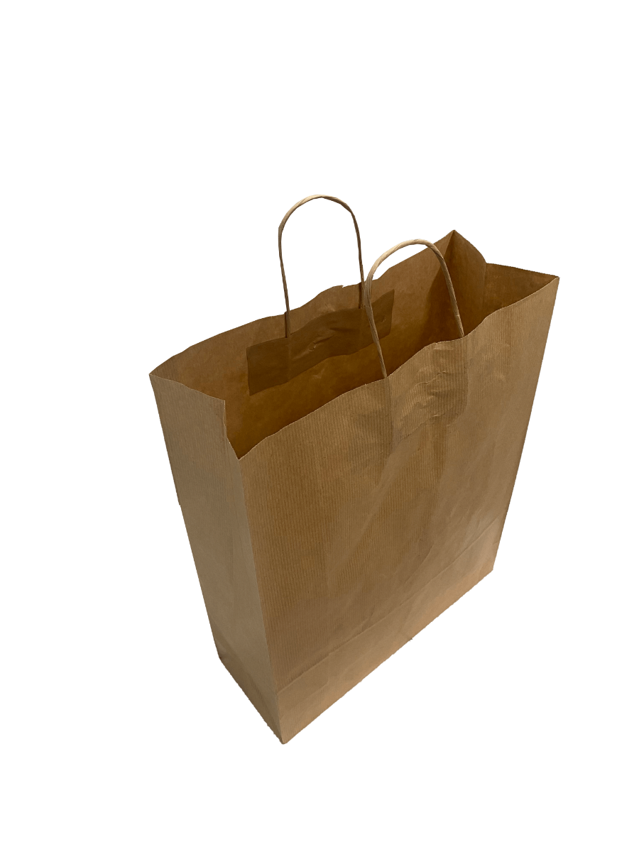 Paper Carry Bags Brown 320+120x410mm - 50 pcs
