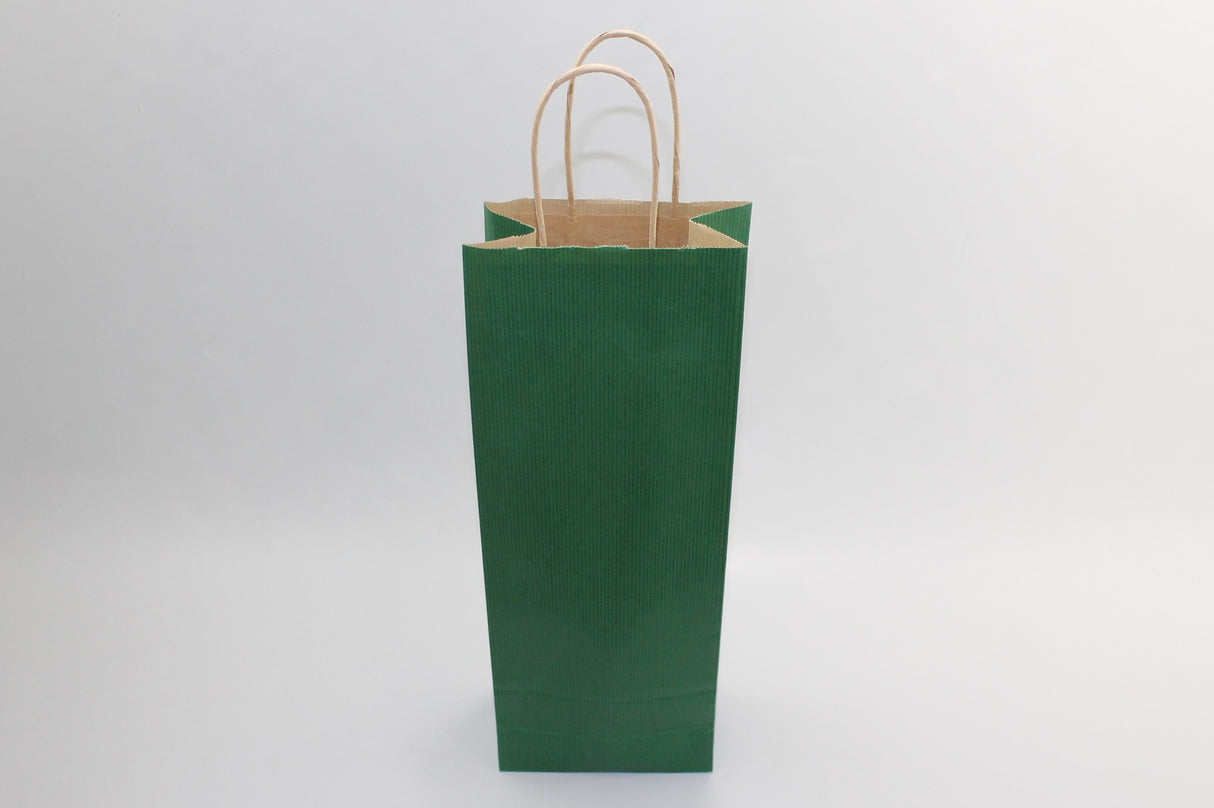 Paper Wine Gift Bags Dk Green 140x80x390mm - 50 pcs