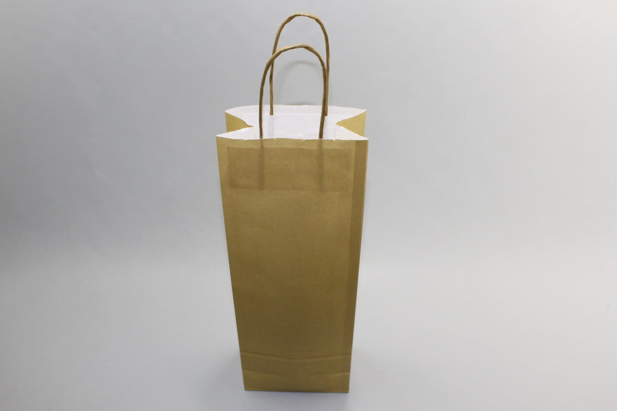 Paper Wine Gift Bags Gold 140x80x390mm - 50 pcs