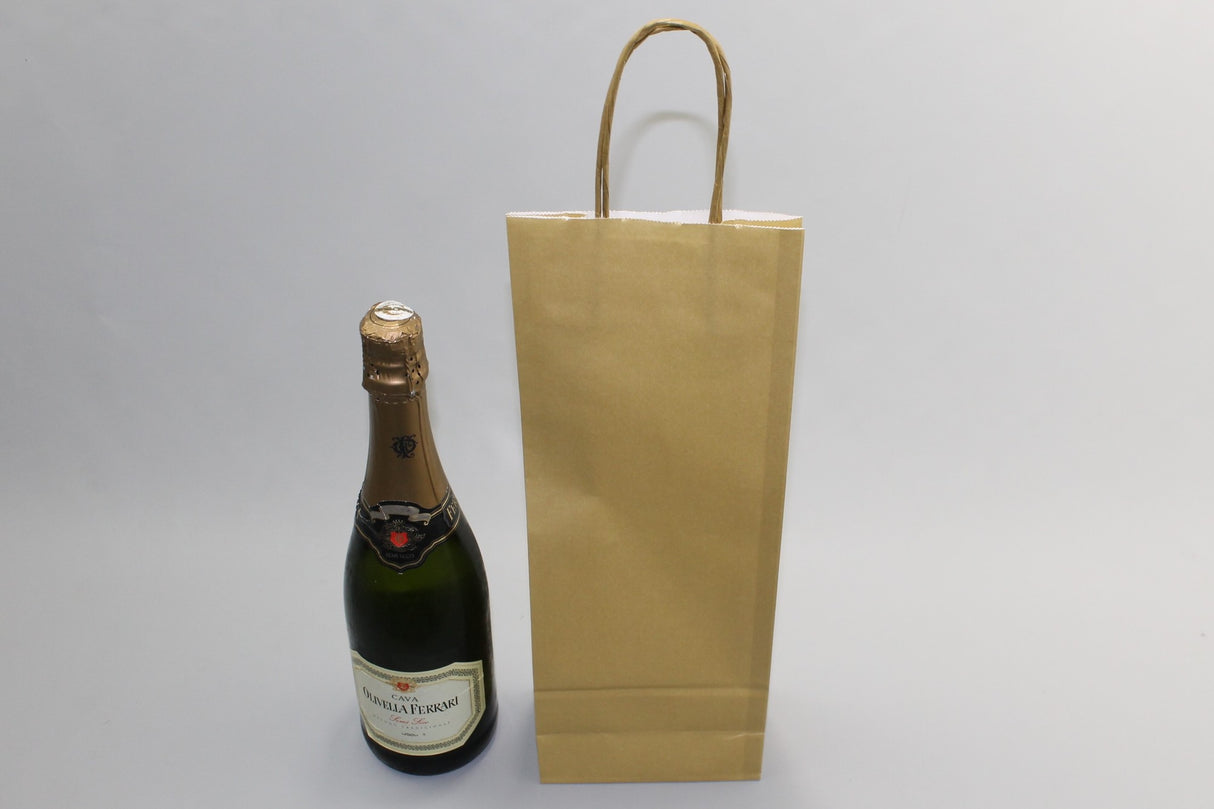 Paper Wine Gift Bags Gold 140x80x390mm