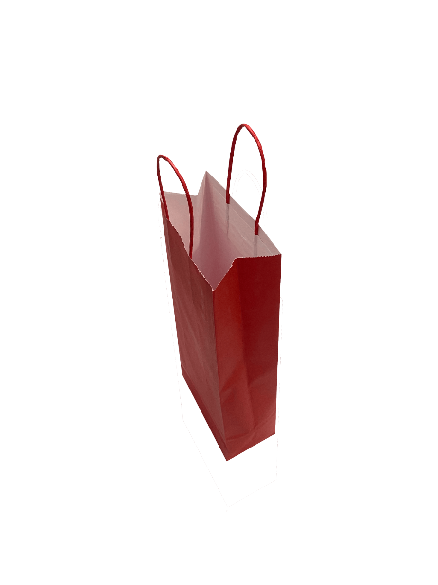 Paper Wine Gift Bags Red 140x80x390mm - 50 pcs
