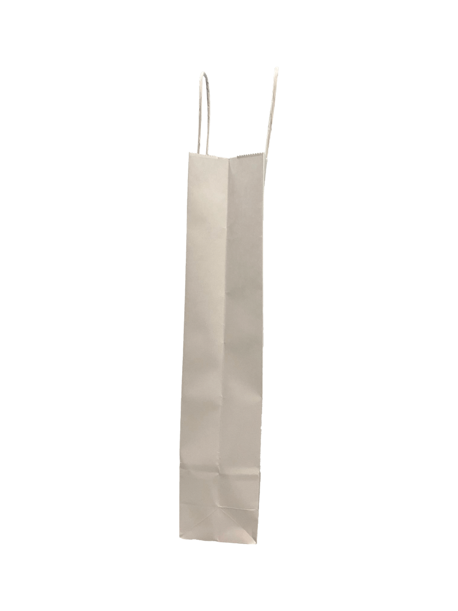 Paper Wine Gift Bags White 140x80x390mm - 50 pcs