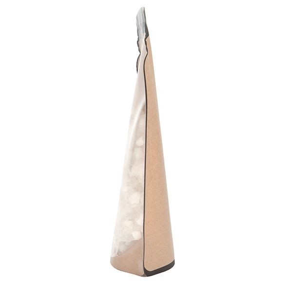 Stand Up Pouches Kraft Pot Shape With Clear Front 152x79x254mm - 100 pieces