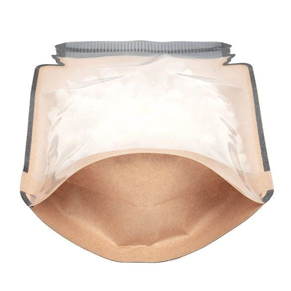 Stand Up Pouches Kraft Pot Shape With Clear Front 152x79x254mm - 100 pieces