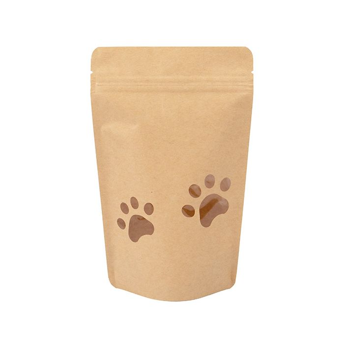 Stand Up Pouches Kraft | Paw Shaped Window | 113 grams | 130x79x206mm - 25 pcs