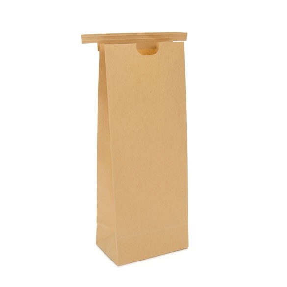 Block bottom Bags Tin Tie Closure Brown 108x64x267mm - 100 pcs