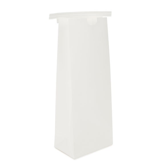 Block bottom Bags Tin Tie Closure White 108x64x267mm - 100 pcs