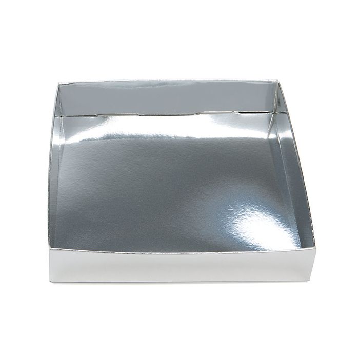 Paper Box Bottom Shimmer Silver 130x25x133mm