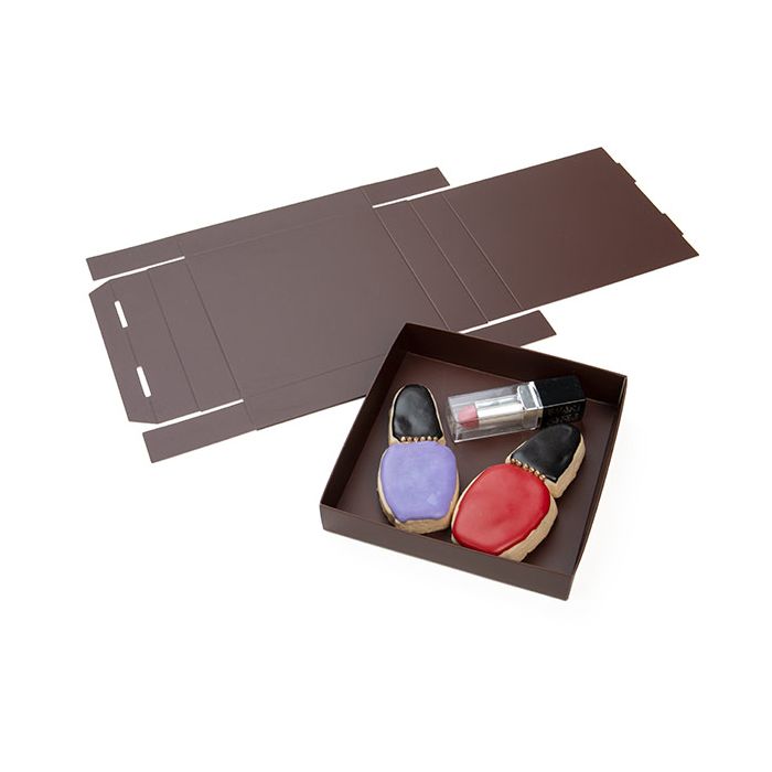 Paper Box Bottom Chocolate Brown 130x25x133mm -25 Pieces