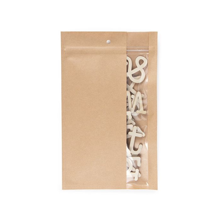 Grip Seal Bags Kraft With Vertical Window 152 x235 mm - 100 pieces