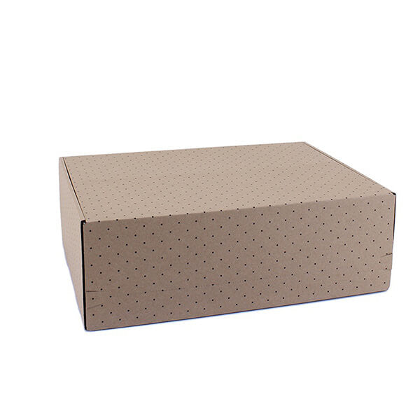 Shipping boxes Dots 330x250x80mm Brown -50 pcs