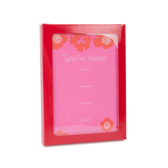 Kraft Gift Boxes with Window Red 125x15x168mm - 25 pieces