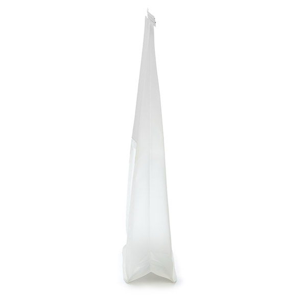 White Box Bottom Tin Tie Gusset Bag 8,9x6,4x25,4cm - 100 pcs