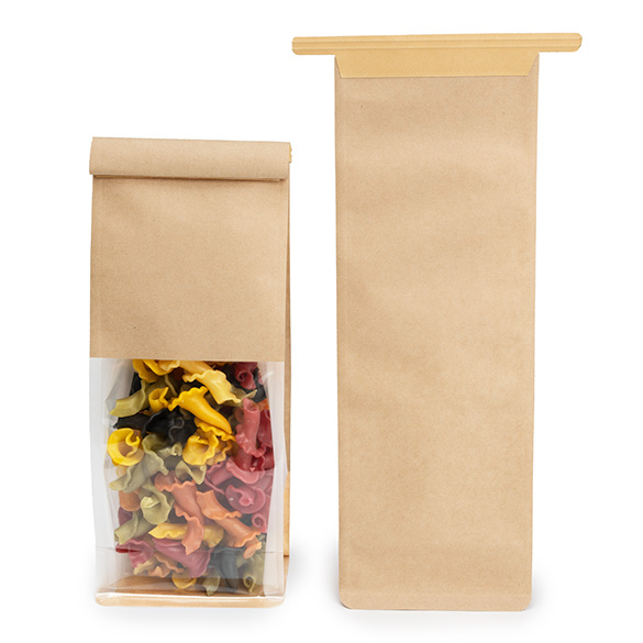 Kraft Box Bottom Tin Tie Gusset Bag 8,9x6,4x25,4cm - 100 pcs