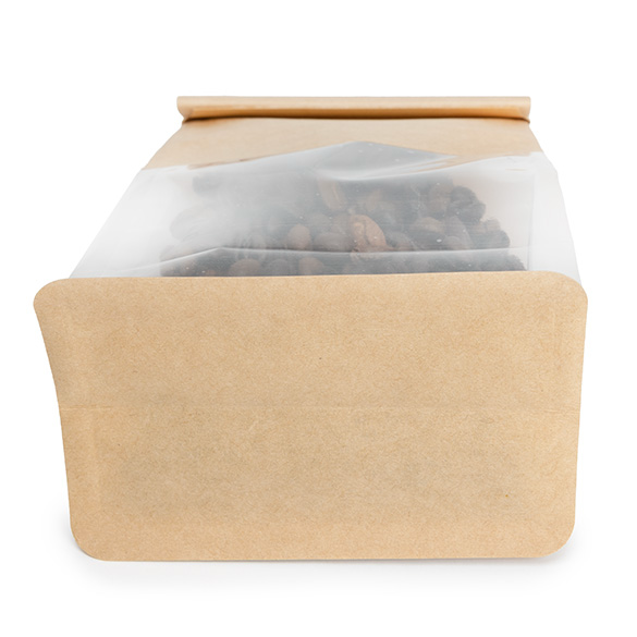 Kraft Box Bottom Tin Tie Gusset Bag 10,2x6,4x20,3cm - 100 pcs
