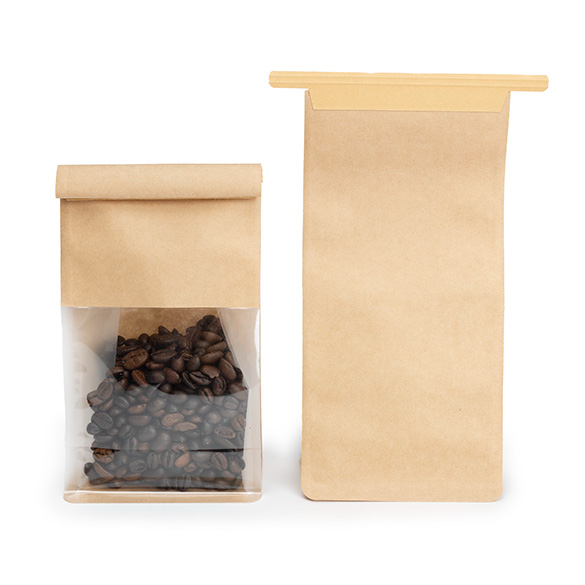 Kraft Box Bottom Tin Tie Gusset Bag 10,2x6,4x20,3cm - 100 pcs