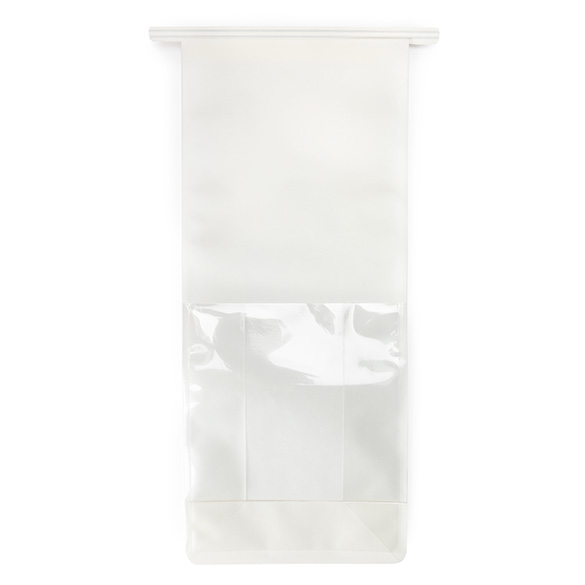 White Box Bottom Tin Tie Gusset Bag 12,7x7,6x30,5cm - 100 pcs