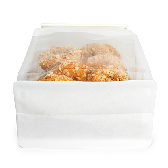 White Box Bottom Tin Tie Gusset Bag 12,7x7,6x30,5cm - 100 pcs