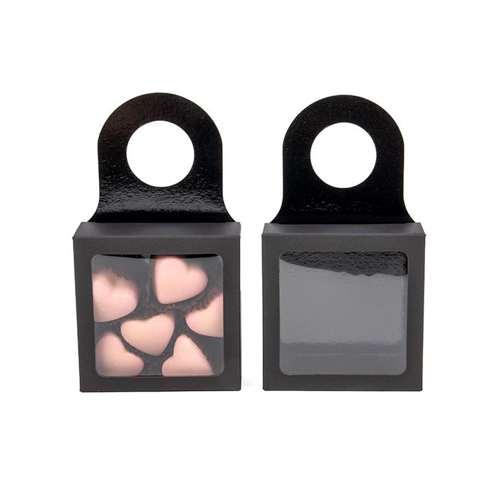 Black Kraft box with window 90x30x90mm - 25 pcs