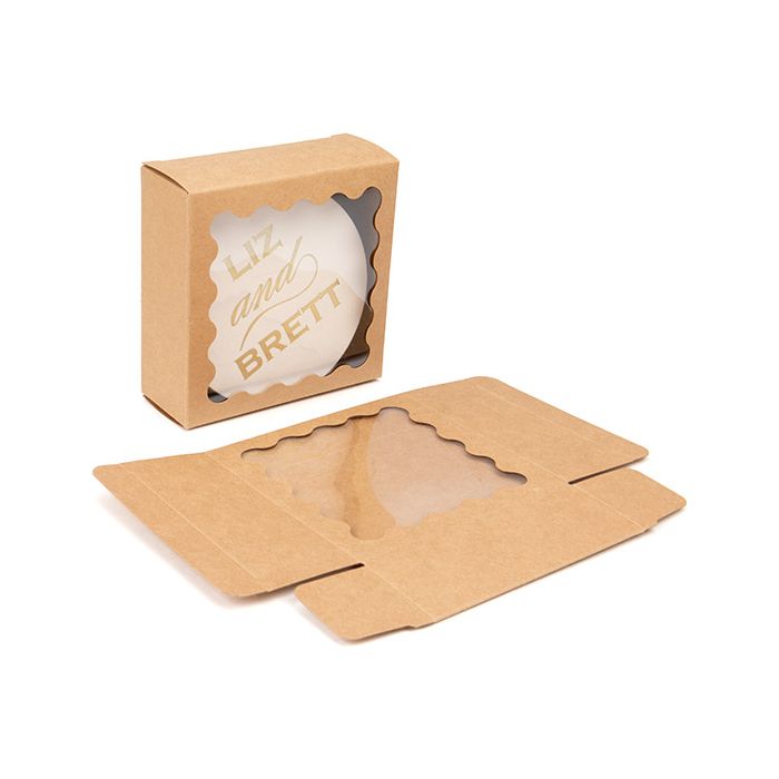 Kraft Boxes With Scalloped window 108x41x108 mm - 25 pieces