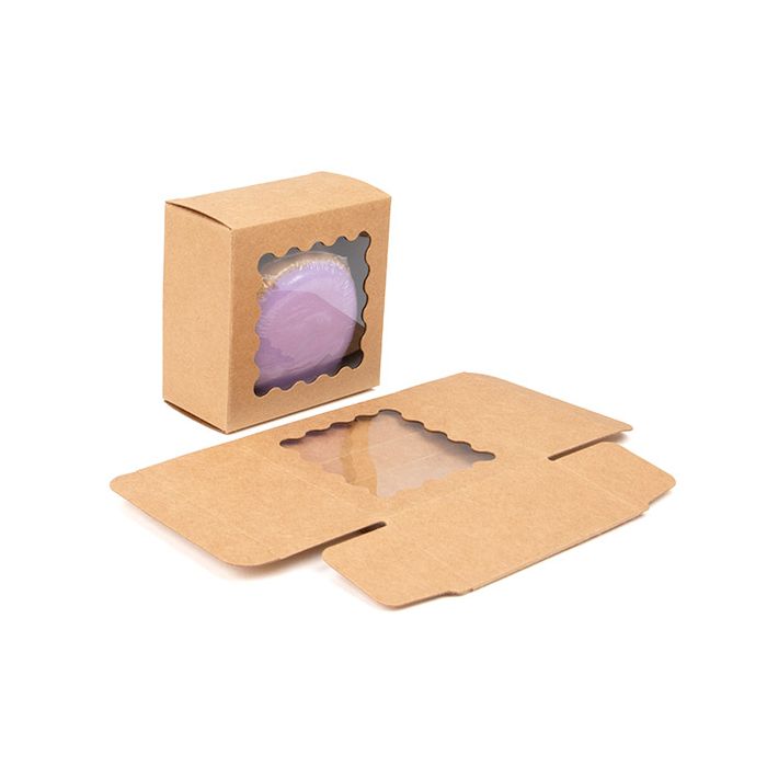 Kraft Boxes With Scalloped window 70x37x70 mm - 25 pieces